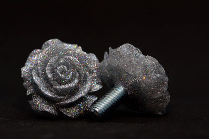 Silver Holographic Rose