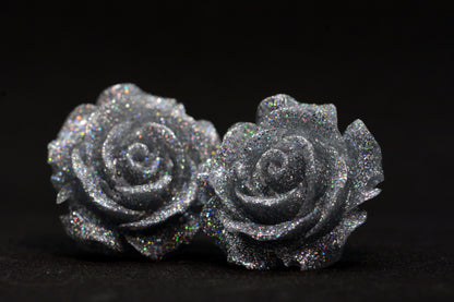 Silver Holographic Rose