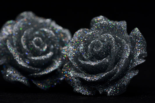 Silver Holographic Rose